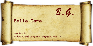 Balla Gara névjegykártya